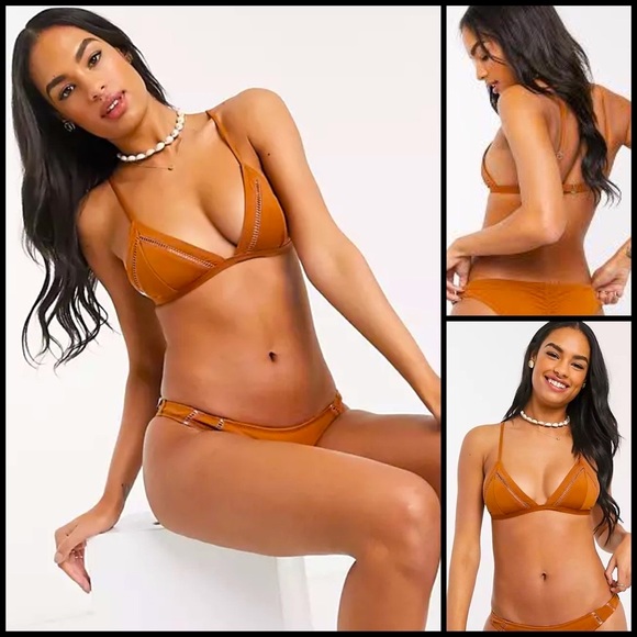 Rythm Livin Terecotta Embroidered Crochet Insert Matching Bikini Swim Suit - Picture 13 of 15